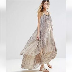 Raga Aphrodite Layered Chiffon Maxi Dress Beaded Halter Size Medium NWT